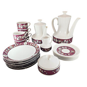 Winterling Tea Coffee Dessert Set 20 Pieces Red Floral Number 35